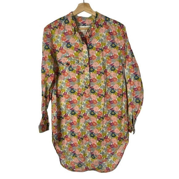 Coach Hadley Multi Color Floral Long Sleeve Tunic S - Picture 1 of 3